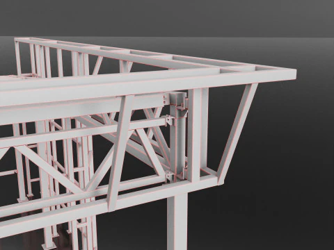 Industrial Metal building 3D Model