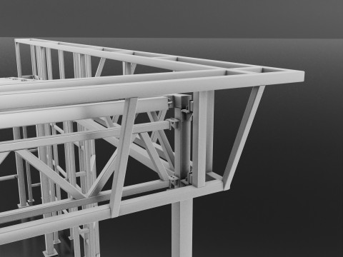 Industrial Metal building 3Dモデル