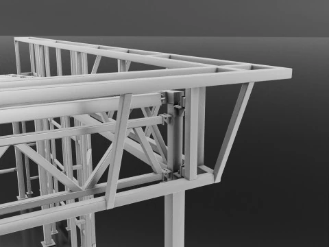Industrial Metal building 3D Model