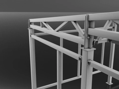 Industrial Metal building 3D Model
