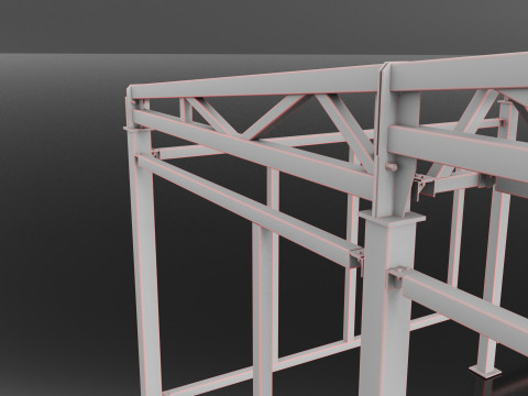 Industrial Metal building 3Dモデル