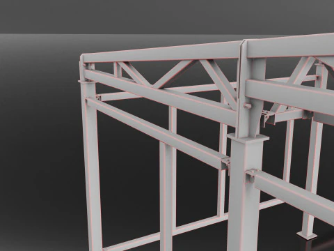 Industrial Metal building 3D Model