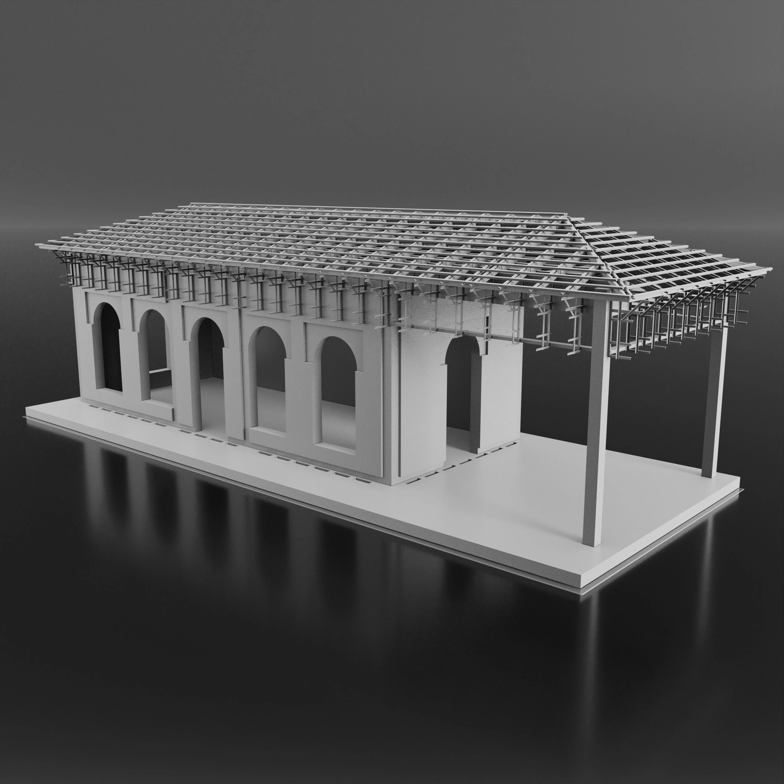 Pavilion 3D Model .c4d .max .obj .3ds .fbx .stl .blend
