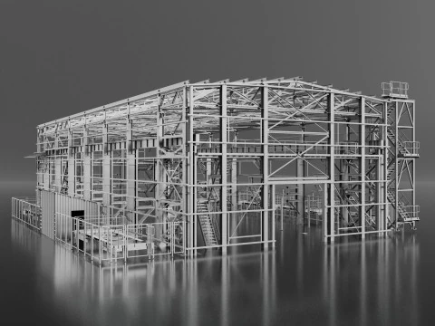 Промислове металеве будівництво 3D Модель