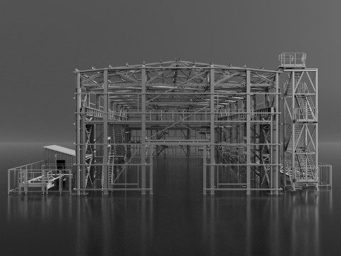 Industrial Metal building 3Dモデル