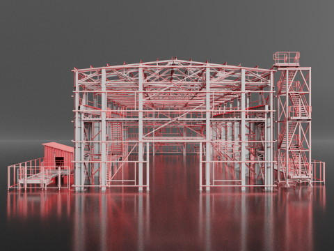 Industrial Metal building 3Dモデル