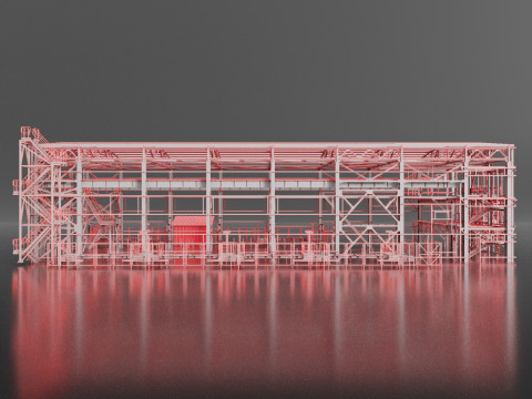 Industrial Metal building 3Dモデル
