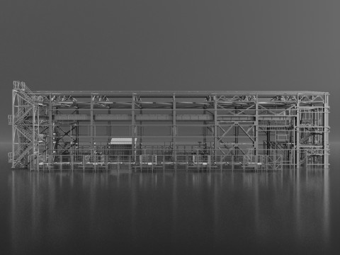 Industrial Metal building 3Dモデル