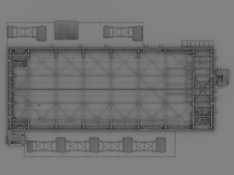 Industrial Metal building 3Dモデル