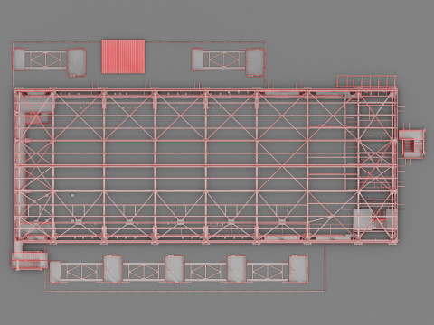 Industrial Metal building 3Dモデル
