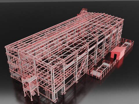 Industrial Metal building 3Dモデル