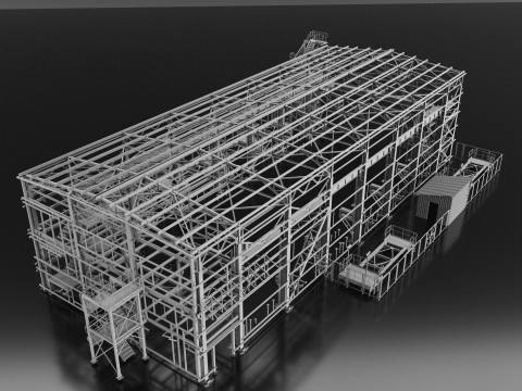 Industrial Metal building 3Dモデル