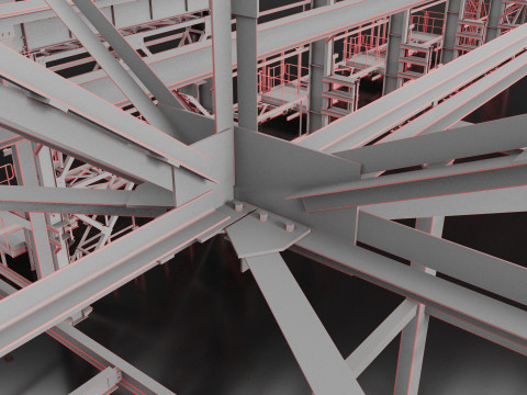Industrial Metal building 3Dモデル