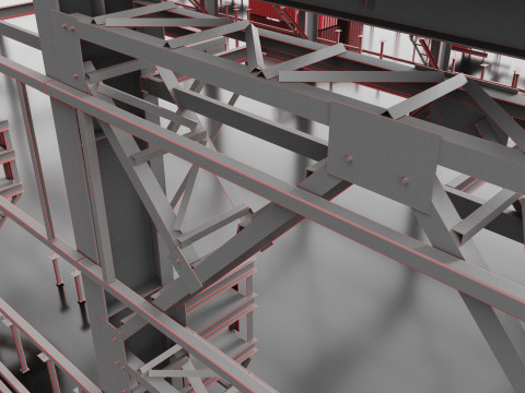 Industrial Metal building 3Dモデル
