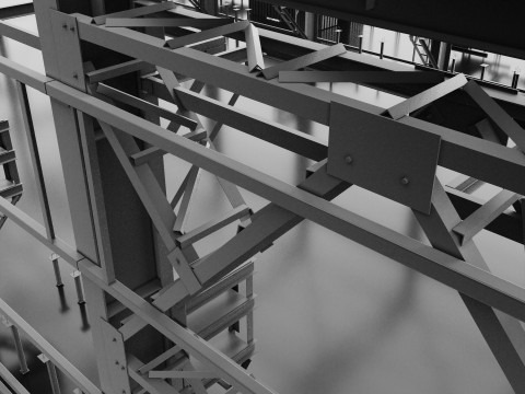 Industrial Metal building 3Dモデル