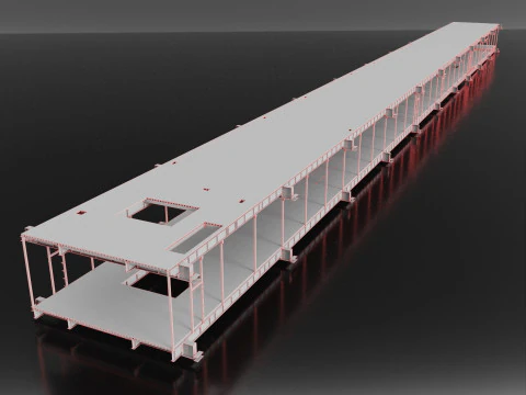 Industrial Metal Ramp 3D Model