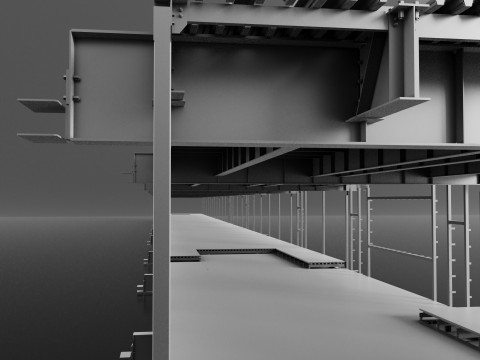 Industrial Metal Ramp 3D मॉडल