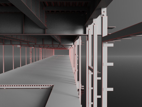 Industrial Metal Ramp 3D मॉडल
