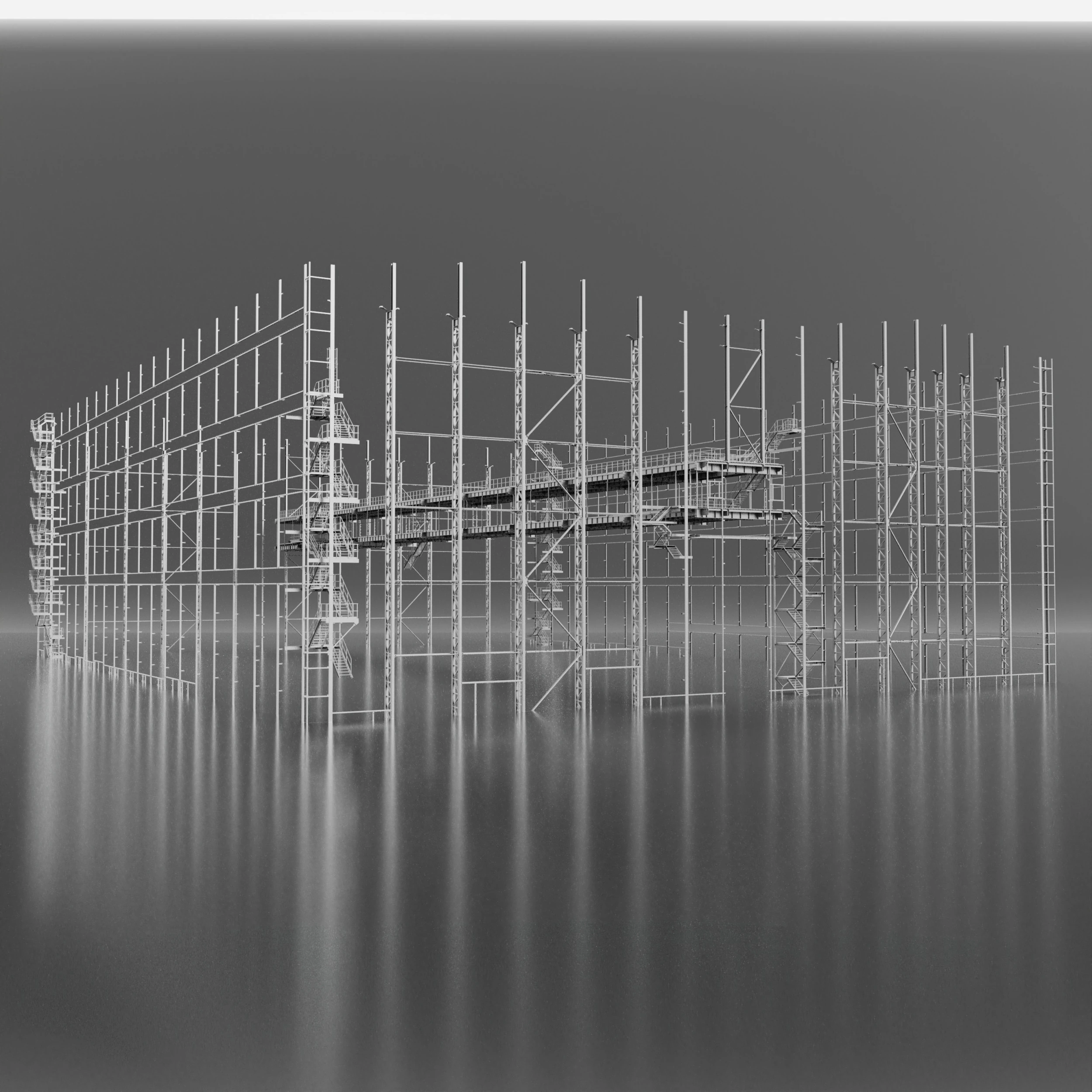 Industrial Metal Ramp 3D Model .c4d .max .obj .3ds .fbx .stl .blend 