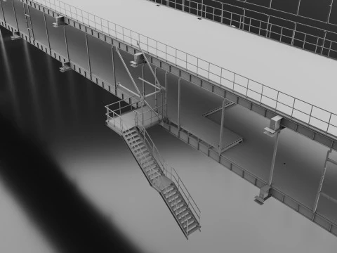 Industrial Metal Ramp 3D Model