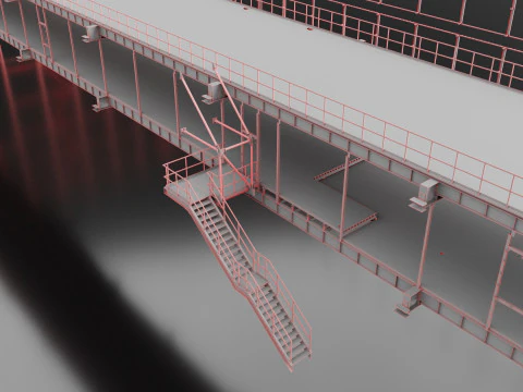 Industrial Metal Ramp 3D Model
