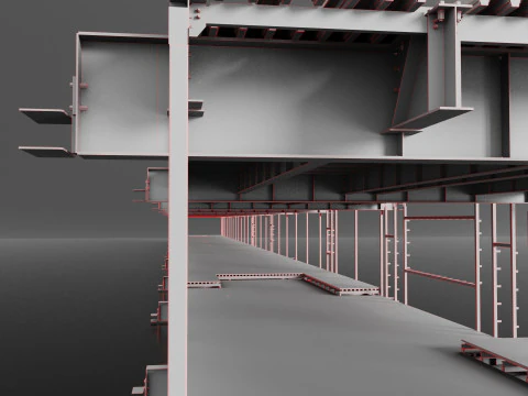 Industrial Metal Ramp 3D Model