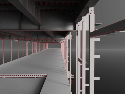 Industrial Metal Ramp 3D Model