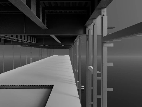 Industrial Metal Ramp 3D Model