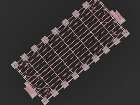 Industrial Metal Building 3D Model