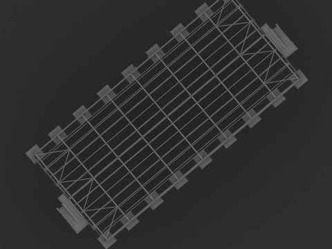 Industrial Metal Building 3D Model
