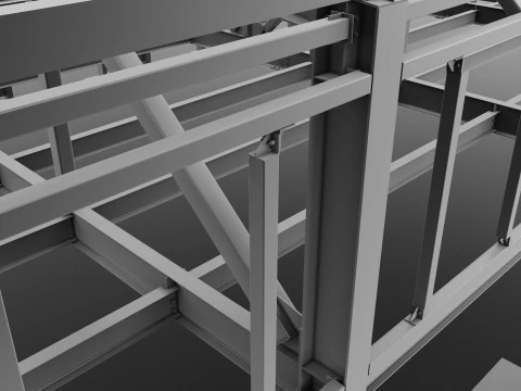 Industrial Metal Building 3D Model