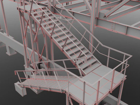 Industrial Metal Building 3D Model