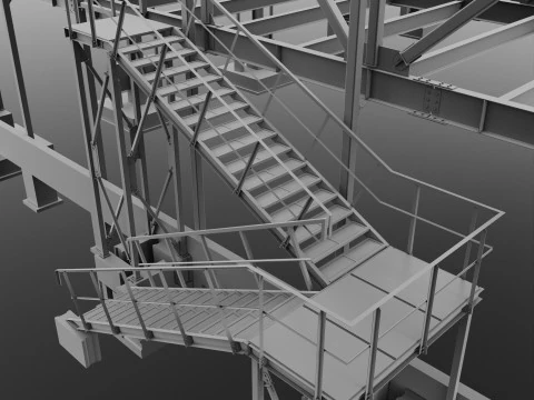 Industrial Metal Building 3D Model