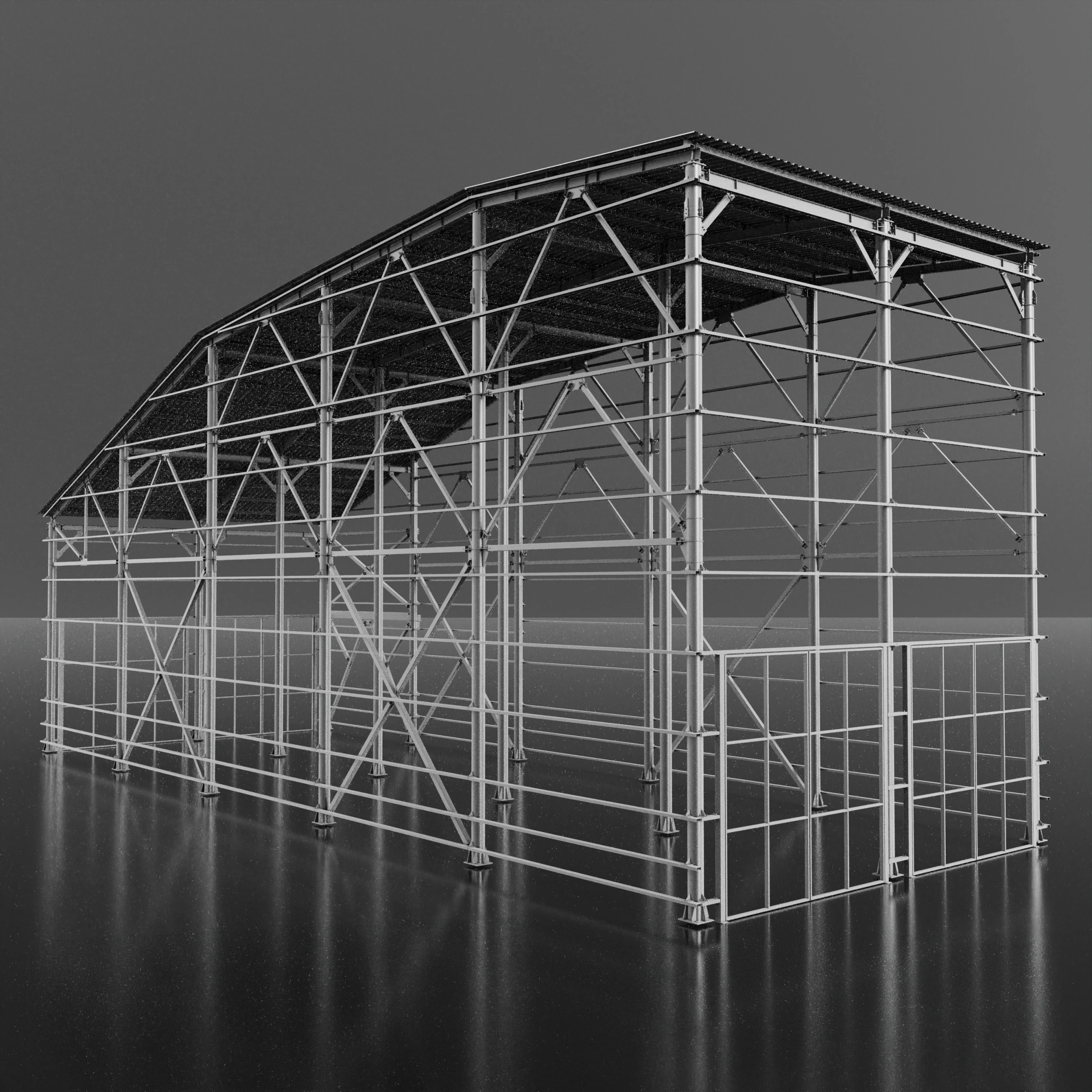 Grain Warehouse 3D Model .c4d .max .obj .3ds .fbx .stl .blend 
