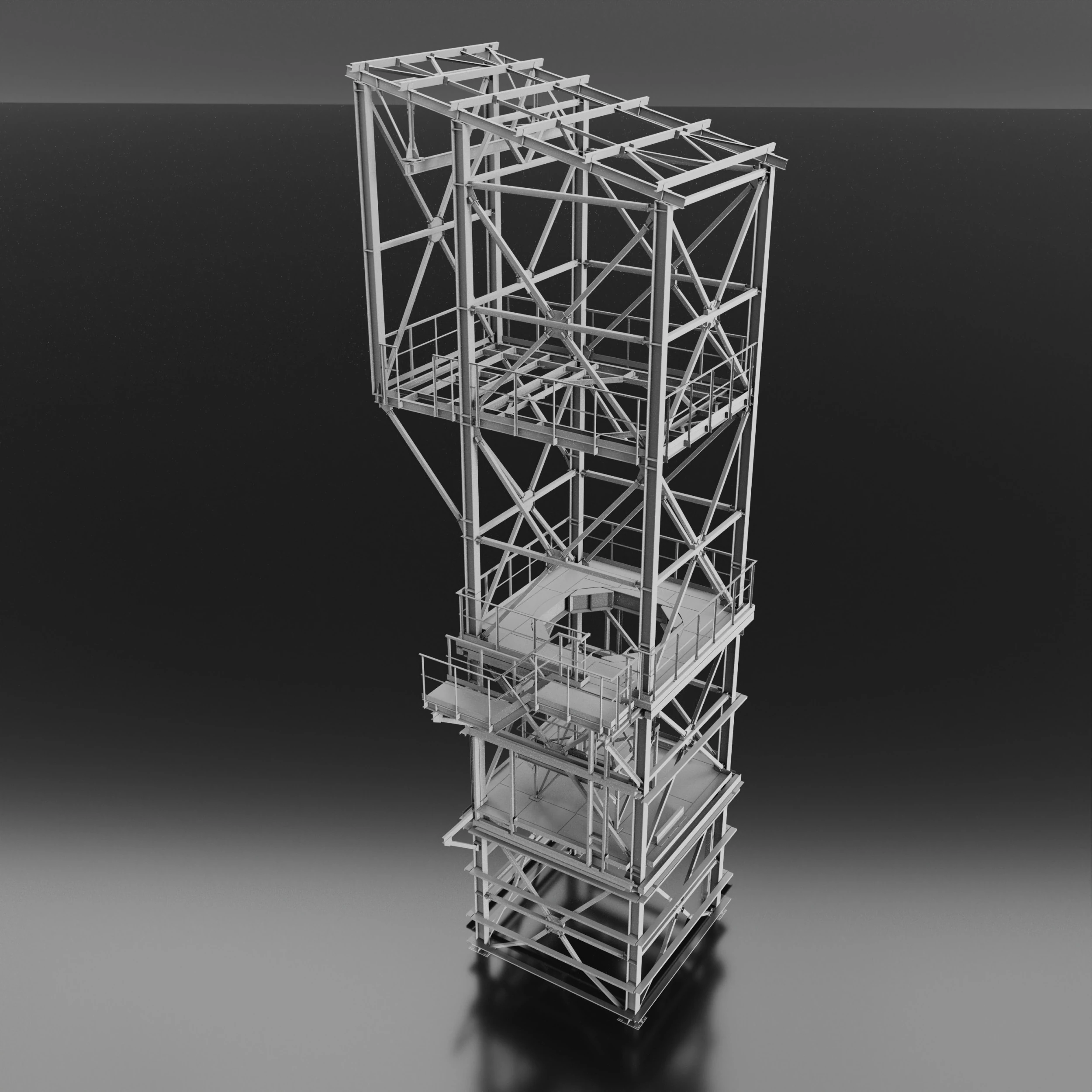 Metal Tower 3D Model .c4d .max .obj .3ds .fbx .stl .blend 