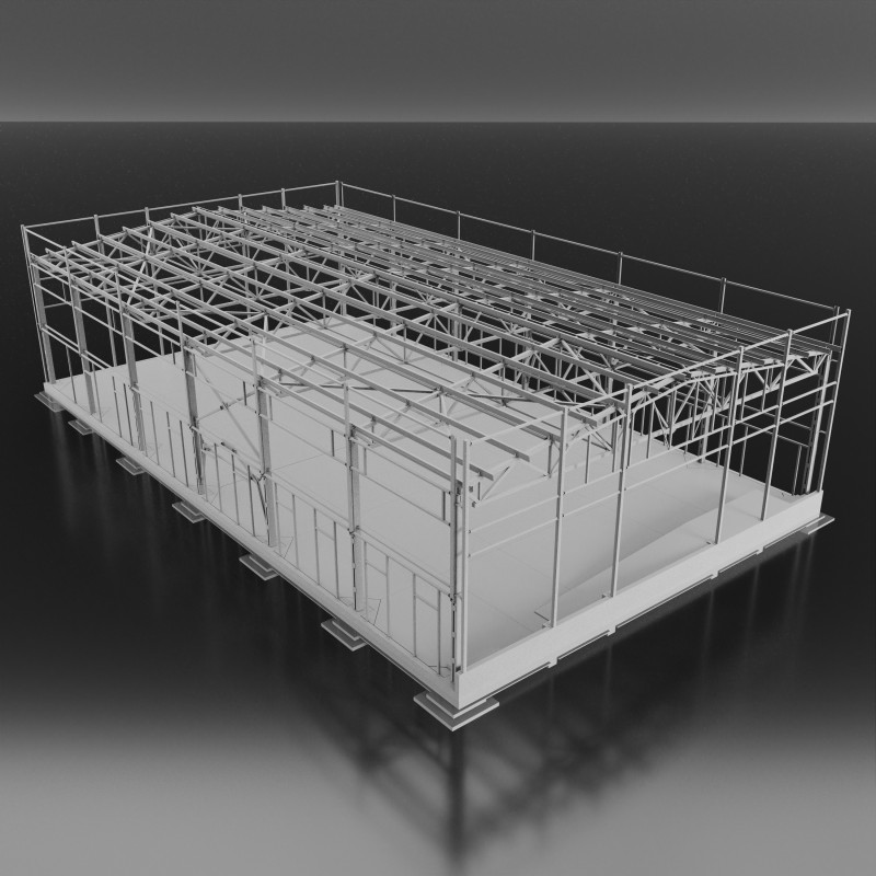 Industrial Metal Building 3Dモデル .c4d .max .obj .3ds .fbx .stl .blend 