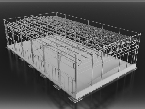 Industrial Metal Building 3D 모델