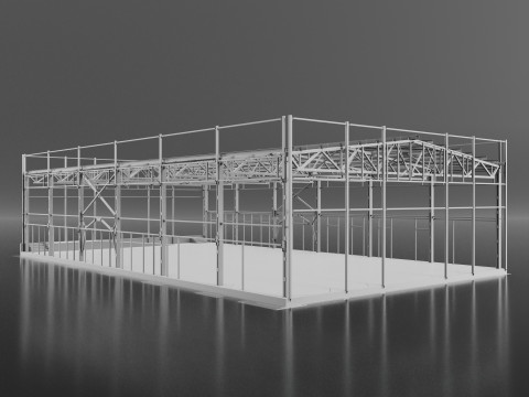 Industrial Metal Building 3Dモデル
