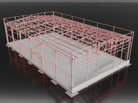 Industrial Metal Building 3D Model