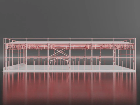 Industrial Metal Building 3D Model