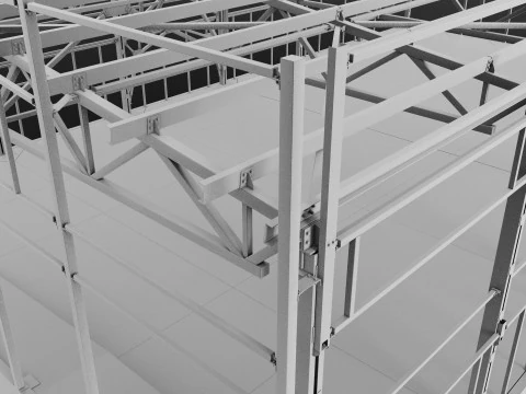 Industrial Metal Building 3D Model