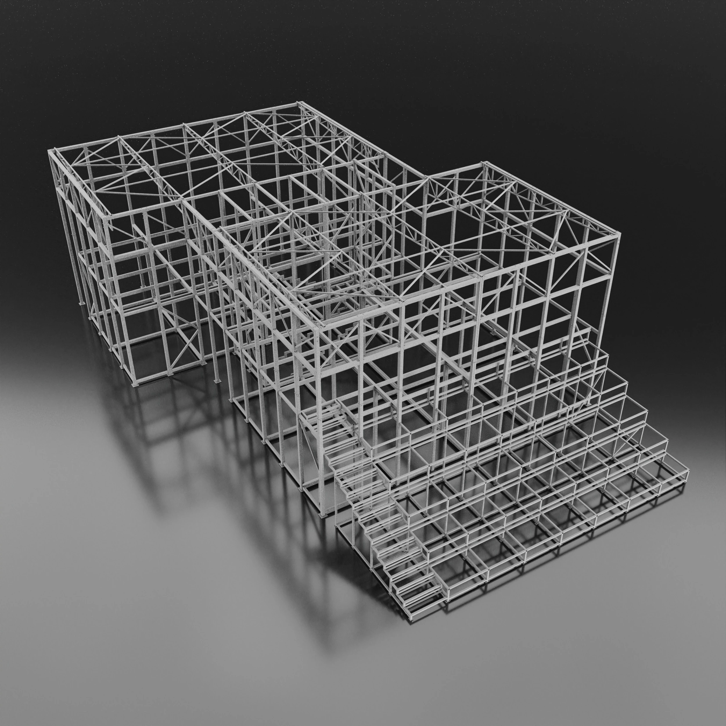 Metal Building 3D Model .c4d .max .obj .3ds .fbx .stl .blend
