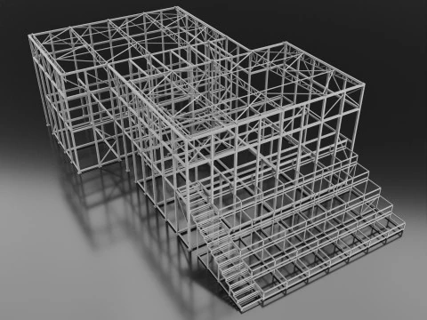 Металева будівля 3D Модель