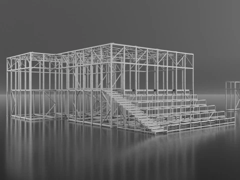 Metal Building 3D Model