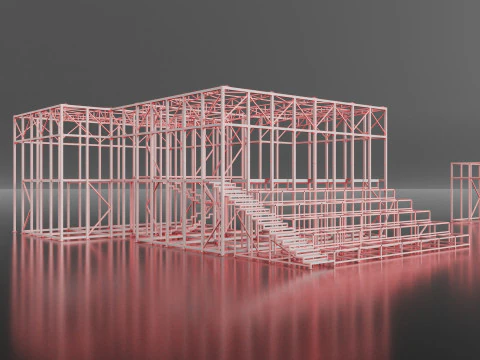 Metal Building 3D Model