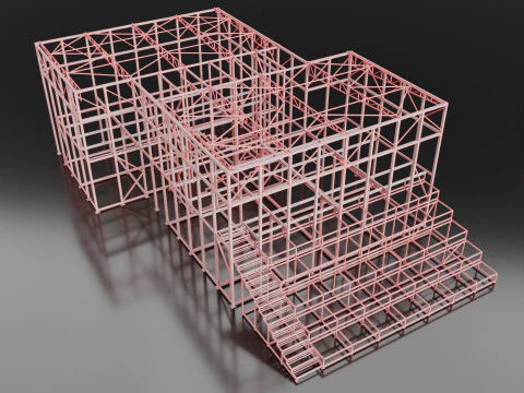 Metal Building 3D Model
