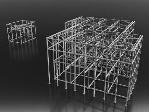 Metal Building 3D Model