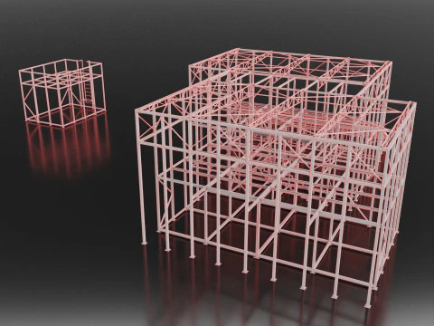 Metal Building 3D Model