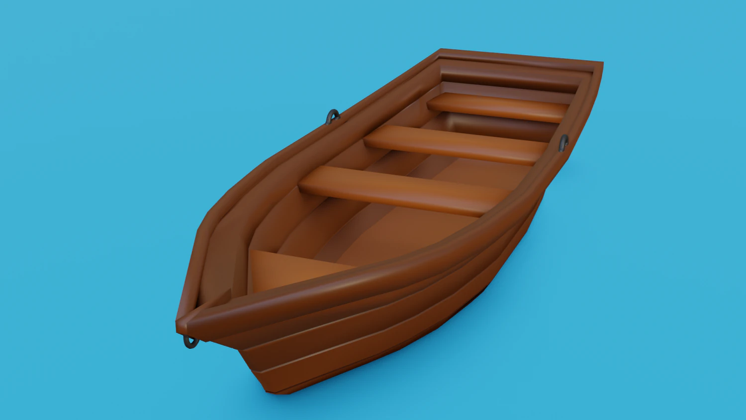 Wooden boat 3D Model .c4d .max .obj .3ds .fbx .stl .blend 