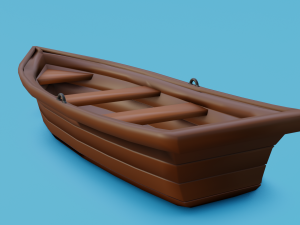 Wooden boat 3Dモデル